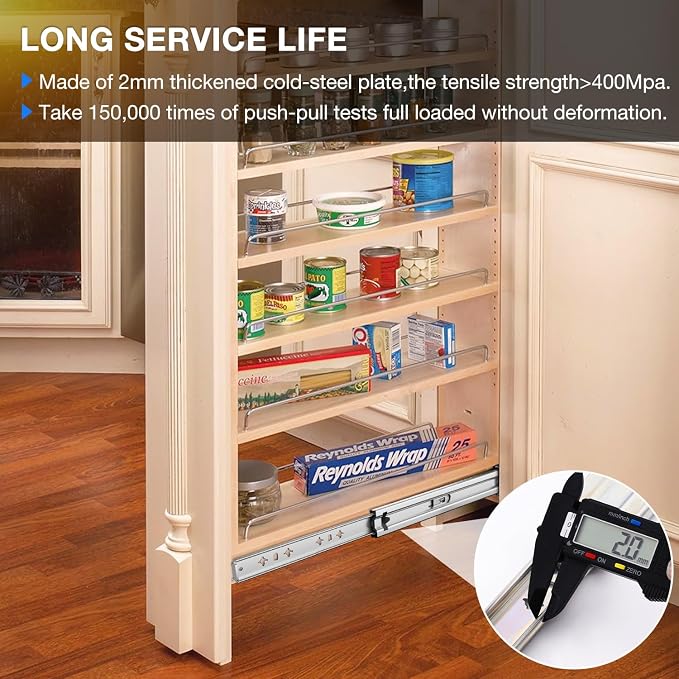 Heavy Duty Drawer Slides Full Extension Runners 12 14 16 18 20 22 24 26 28 30 32 34 36 38 40 Inch Side Mount Rails for Drawer Capacity 194 lb 1 Pair