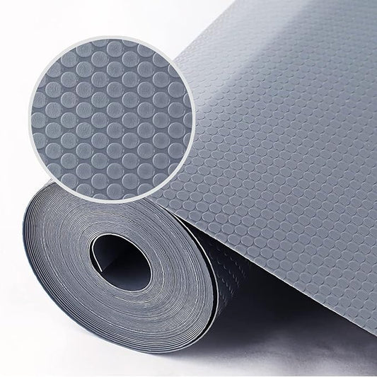 WochiTV Shelf Liner for Cabinets, Drawer 17.5 Inch x 20 Feet, Non Stick EVA Plastic Mat for Kitchen, Bathroom, RV Drawers, Closet, Cupboard, Shoe Shelves, Grey