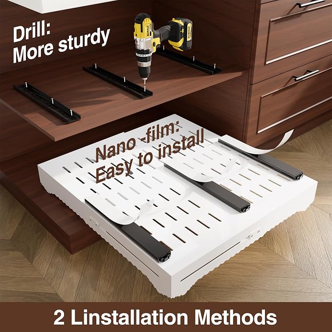 2 Pack Pull Out Cabinet Organizer, Expandable Width (12"-18") and Depth (13.7"-23.6"),Pull Out Drawers for Cabinets, Slide Out Drawers for Kitchen Cabinets with Sturdy Metal Pull Out Shelves
