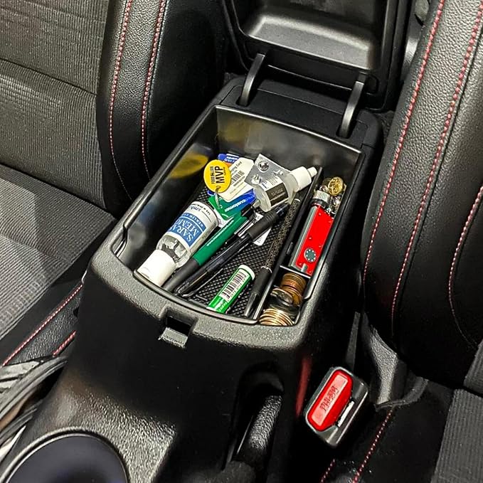 TACORBO Center Console Organizer Compatible with KIA Soul 2020 2021 2022 2023 2024 2025 Accessories Armrest Glove Box Secondary Storage, ABS Materials Insert Tray,Red