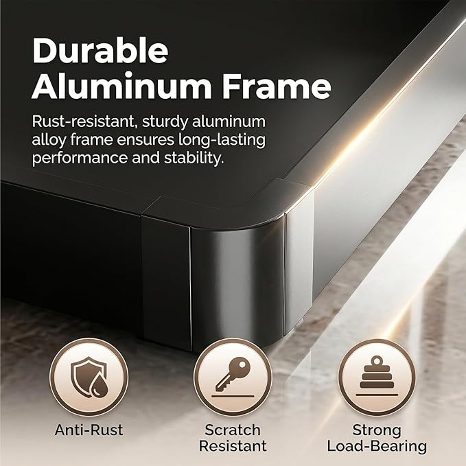 Under-Cabinet Pull Out Shoe Rack, Push-to-Open Sliding Storage Tray for Entryway/Closet, Hidden Kick-to-Open Shoe Organizer, No-Drill Installation, Durable Aluminum Frame