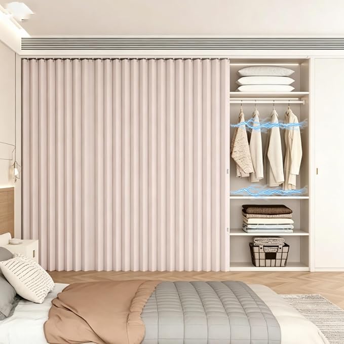 Magnetic Cabinet Hinge for Shelves, No-Drill Self-Adhesive Folding Track, Blackout Design for Closets, Under Sink, RV & Laundry Room Storage Solutions