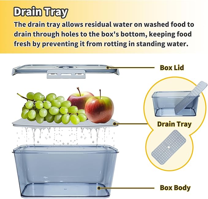 Bread Box for Kitchen Countertop, Airtight Bread Container with Lid, Time Recording Dial, and Draining Board, Bread Storage for Homemade Bread, Toast, Cookies (2 Grey)