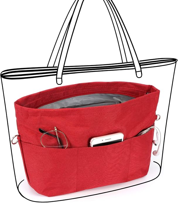 VANCORE Purse Organizer Insert for Handbags,Tote Bag Organizer Insert with Zipper Bag,Premium Handbag Organizer Inside Liner for Women