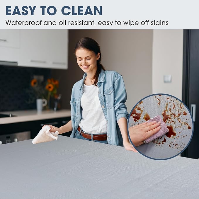 Drawer and Shelf Liner, Non-Slip Kitchen Cabinet Liners Non-Adhesive Thick Strong Grip Waterproof Washable Mats Protect Dresser Shelves Cupboard Bathroom Cabinets, Pure Gray, 24 in X 30 FT