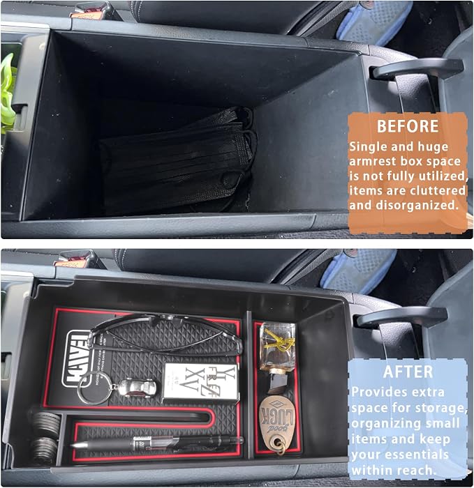 HGWEI Center Console Organizer Compatible with 2021 2022 2023 2024 2025 2026 Kia K5 DL3 GT Line Interior Accessories, ABS Insert Tray Armrest Storage Box, Red
