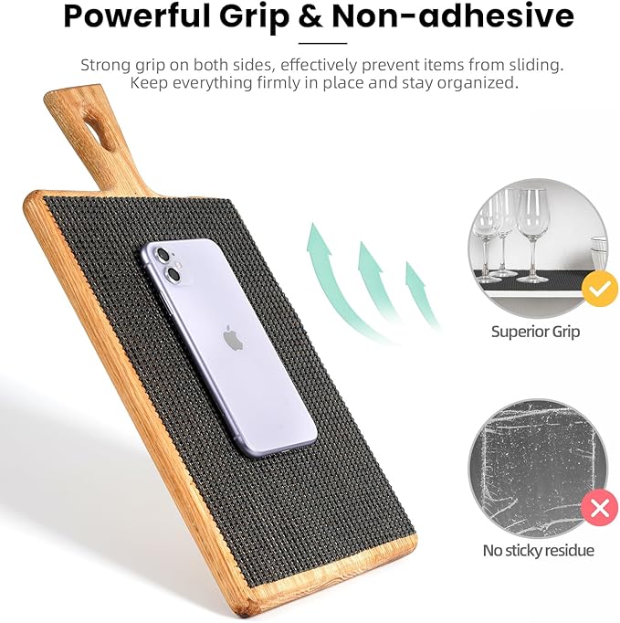BAGAIL Non-Adhesive Shelf Liner, Thick Strong Grip Drawer Liners for Kitchen Cabinets, Heavy-Duty Easy Cut Cabinet Liners for Shelves, Pantry, Bathroom Cupboards - 12" x 20FT, Charcoal