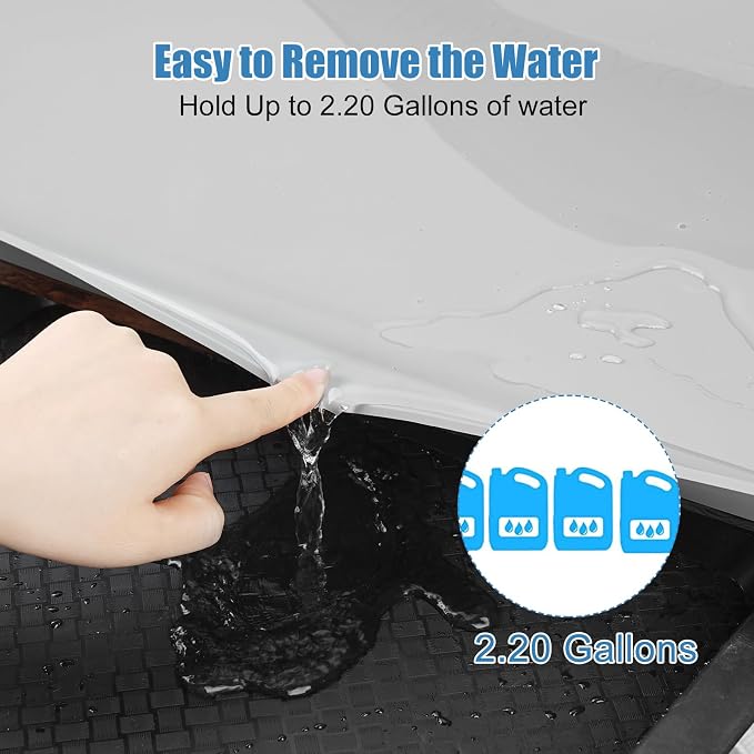Under Sink Mat for Kitchen Waterproof, 40" x 19" Silicone Under Sink Liner Kitchen & Bathroom Cabinet Protector Mats, Heavy Duty Flexible Under Sink Drip Tray with Lip, Cool Grey