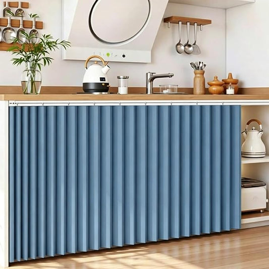 Under Sink Cabinet Organizer, Magnetic No-Drill Self-Adhesive Door Tracks, Short Storage Solution for Kitchen, Pantry, RV & Laundry Room - Space-Saving Design