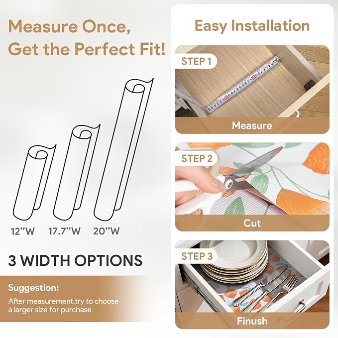 Shelf and Drawer Liner for Kitchen Cabinets 10Rolls*12'' X 120'' Non Adhesive Shelf Paper Strong Grip Anti Slip Cabinet Liners for Shelves, Oil-Proof Waterproof Cupboard Liner