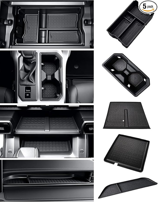 Interior Organizer Bundle for Toyota RAV4 2026,3-in-1 Set with Center Console Organizer Tray,Cup Holder Insert & Silicone Dash Mats–Custom Fit Anti-Slip Storage Accessories for 2026 RAV4