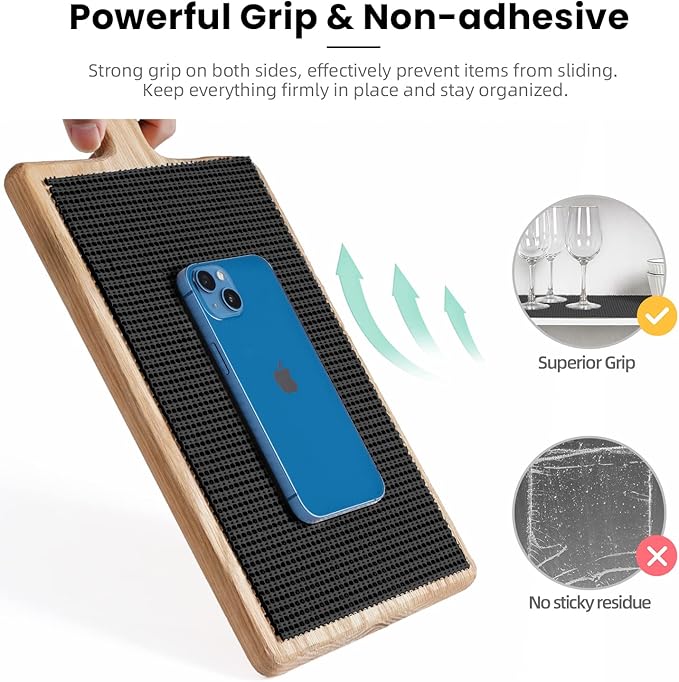 BAGAIL Non-Adhesive Shelf Liner, Thick Strong Grip Drawer Liners for Kitchen Cabinets, Heavy-Duty Easy Cut Cabinet Liners for Shelves, Pantry, Bathroom Cupboards - 12" x 10FT, Black