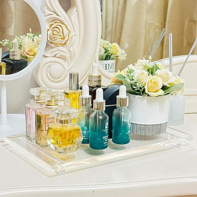 Acrylic Soap Pedestal Stand Sink Tray for Kitchen Bathroom Counter, Clear