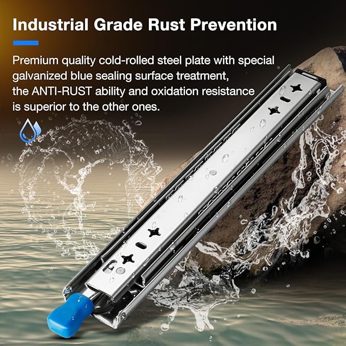 Heavy Duty Locking Drawer Slides Full Extension Runners with Lock 12 14 16 18 20 22 24 26 28 30 32 34 36 38 40 Inch Side Mount Rails for Drawer Capacity 243lb 1 Pair