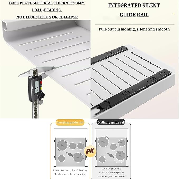 Pull Out Cabinet Organizer,cupboard pull out storage,Pull Out Drawer Fixed with Adhesive,No Need Drill and Nailing,for Kitchen, Living Room, Home. (Size : 18 * 43 * 7cm/7.1 * 16.9 * 2.7in)