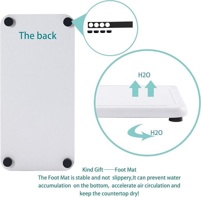 NiuYichee 2 Pcs Water Absorbing Stone Trays, Kitchen/Bathroom Sink Soap Dish, Diatomite Tray Used for Hand Soap & Cosmetic Bottles in The Modern Home, 4" W x 8.3" L, White