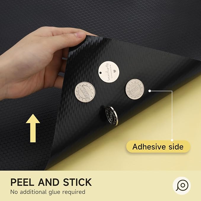 WochiTV Adhesive Shelf Liner 30 X 120 Inches Peel and Stick Kitchen Liner for Cabinets, Drawers Removable Protector Mat Waterproof Contact Covering for Dresser Pantry Countertops Shelves, Black