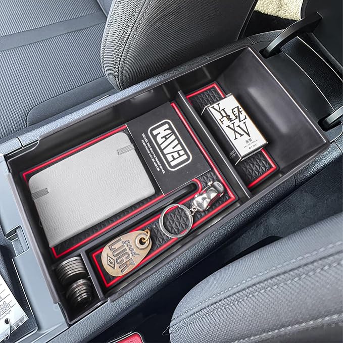 HGWEI Center Console Organizer Compatible with 2021 2022 2023 2024 2025 2026 Kia K5 DL3 GT Line Interior Accessories, ABS Insert Tray Armrest Storage Box, Red