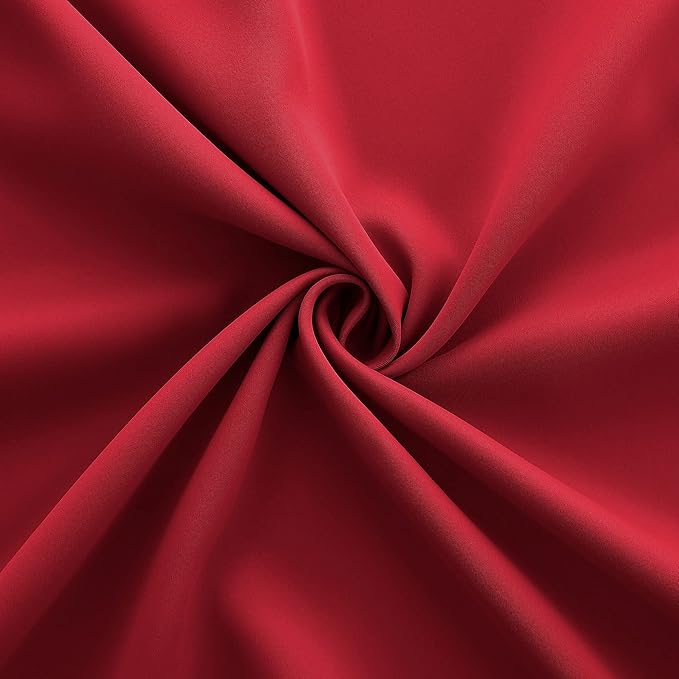KOUFALL Red Kitchen Curtains, Short Thermal Curtains for Winter Insulated, Cortinas Rojas para Cocina