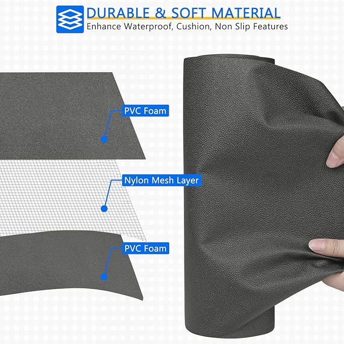 WochiTV Shelf Liner for Cabinets, Drawer Non Adhesive Non Slip Foam Mat for Kitchen, Pantry, Bathroom, Cupboard, Garage, Closet, Shelves, Drawer, Tool Box, Gray 17.5 x 354 inches