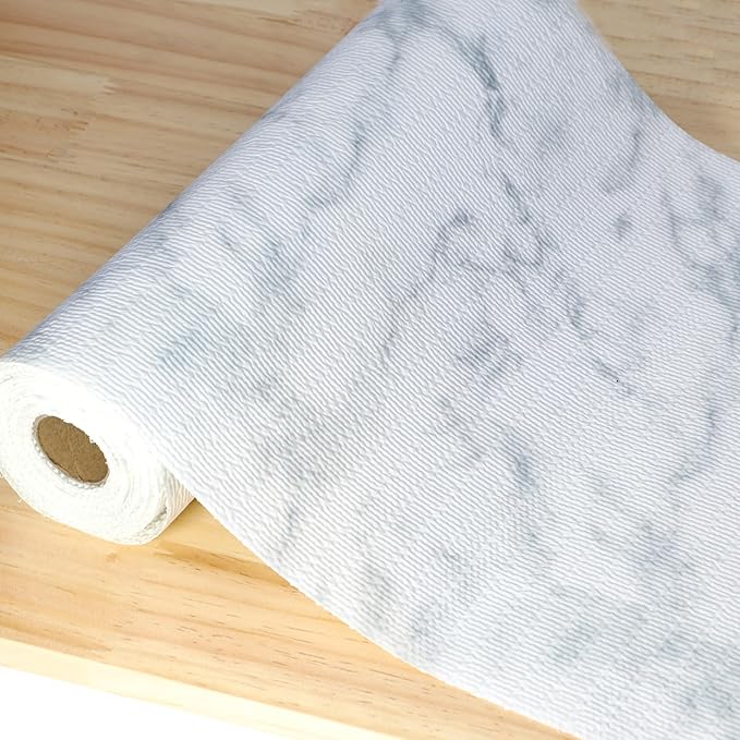 Shelf Liners for Kitchen Cabinets Non-Adhesive 10 Inch Wide X 10 Ft Cabinet Liners Non Slip Waterproof Marble Printed Drawer Liners Strong Grip Washable Mats for Cupboard Pantry Fridge Bathroom