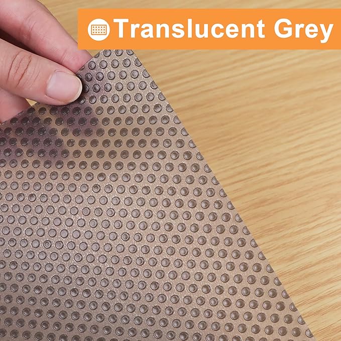 FLPMIX Clear Shelf Liners for Cabinets: 24" Wide Waterproof Under Sink Mat Translucent Grey - Non-Adhesive Easy to Cut Large Kitchen Drawer Liner for Pantry Bathroom 24" x 300"