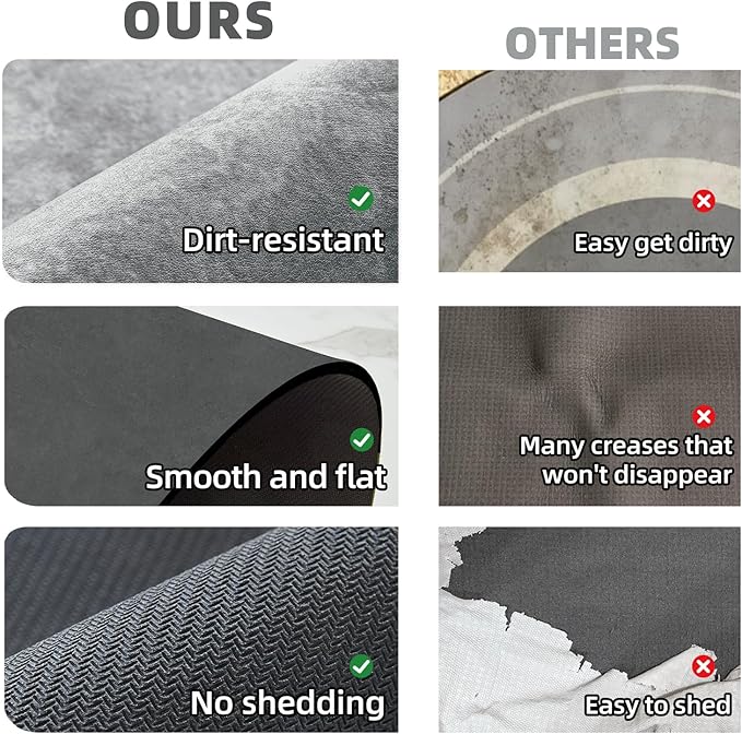 TYUU Bathroom Mat Quick Dry, Bathroom Rugs Non Slip Washable Thin Absorbent Bath Mat Fits Under Door Bathroom Floor Mat Perfect for Bath, Shower, or Sink 17"x59" Light Grey