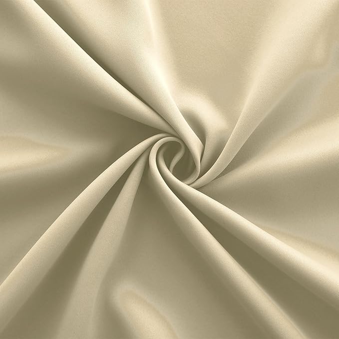 KOUFALL Rod Pocket Blackout Tier Short Curtains-Biscotti Beige-34x30