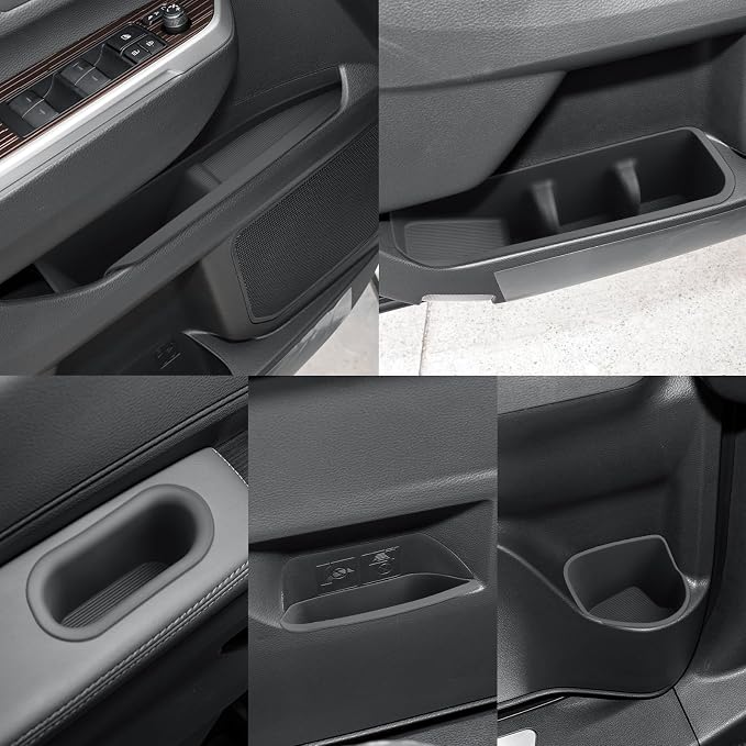 CDEFG 10Pcs for 2021-2025 2026 Toyota Sienna Door Handle Pockets Trash Can Storage Box for for 2021-2026 Toyota Sienna Accessories Front & Second Row Door Storage Pockets Trash Bin Container