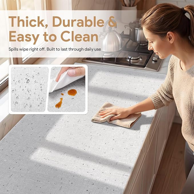 Shelf Liner 5Rolls*12'' X 120'' Drawer Liners Shelf Liners for Kitchen Cabinets Non Adhesive, Strong Grip Anti Slip Cabinet Liners for Shelves, Oil-Proof Waterproof Cupboard Liner
