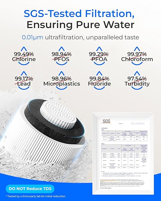 Waterdrop 10UA-UF 0.01 μm Ultra Filtration Under Sink Water Filter System, 1 Year, Reduces Lead, Chlorine, Bad Taste & Odor, Connects Directly to Your Faucet