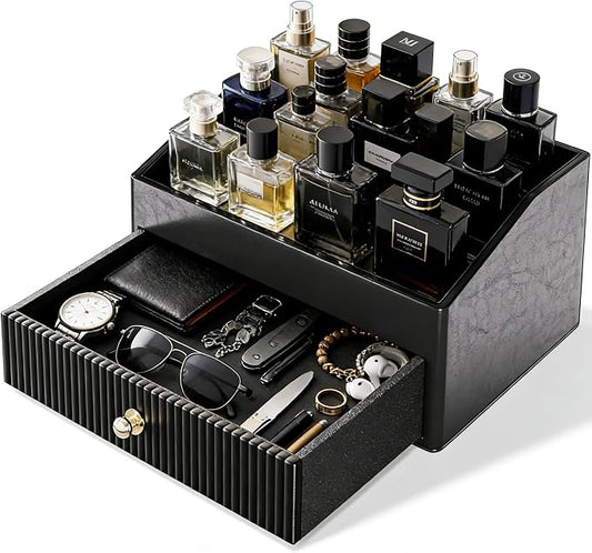 LADSTAG Cologne Organizer for Men,Cologne Stand,Organizador de Perfumes,Estante Para Perfumes,Dresser Organizer Countertop,Mens Bedroom Essentials,Gifts for Men,Mens Valentines Day Gifts
