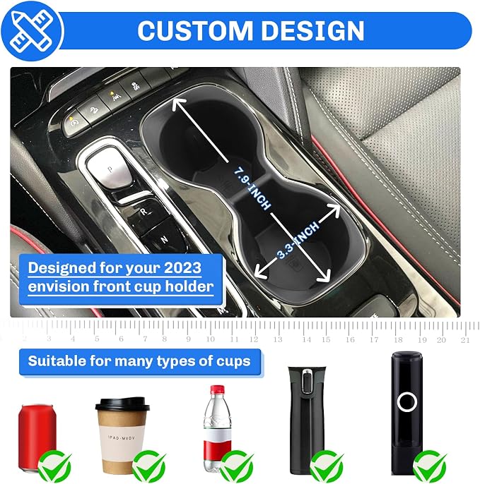 SXCY 2021 2022 2023 Envision Cup Holder Insert 2023 Buick Envision Accessories TPE Cup Holder Limiter for 2023 2022 Buick Envision Console CupHolder Adapter Non-Slip Drink Stopper Drink Stabilizer