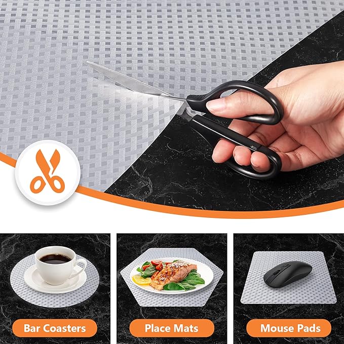 Shelf Liners for Kitchen Cabinets Refrigerator Liners Waterproof Kitchen Cupboard Liner Durable Plastic Drawer Mats EVA Material Non Adhesive Fridge Liner for Shelves - Clear 11.8 x 59 Inches