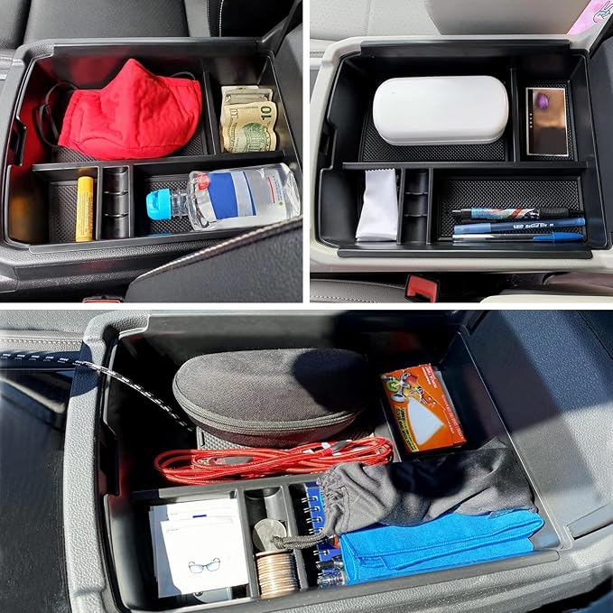 for VW Atlas and Cross Sport Accessories Center Console Organizer 2018 2019 2020 2021 2022 2023 Insert ABS Armrest Box Secondary Storage (Not fit for 2024)
