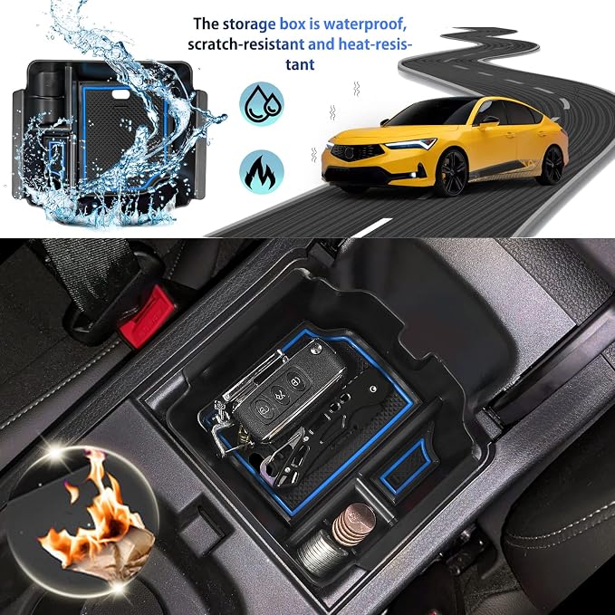 SHAOHAO for 2024 2025 Acura Integra Center Console Organizer Compatible with 2023 2024 2025 Acura Integra Accessories Armrest Insert Storage Box Console Tray Integra 2025 Interior Accessory Organizer