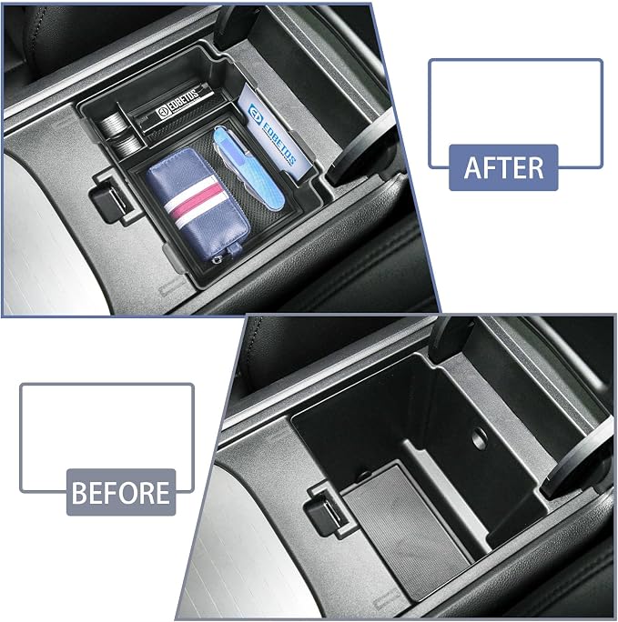 EDBETOS Center Console Organizer Tray Compatible with 2019-2023 2024 Acura RDX Accessories Rdx Armrest Box Insert Tray Interior Secondary Armrest Storage Box, ABS Black Trim