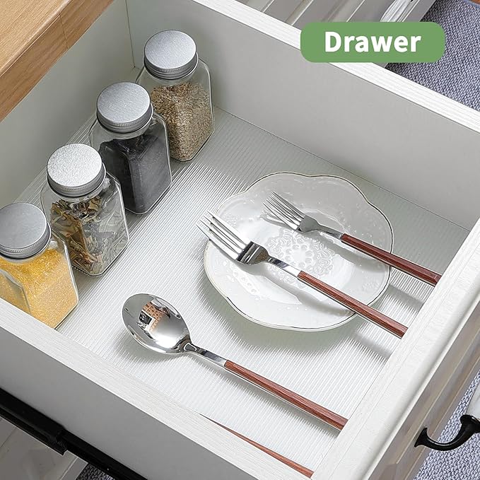 Shelf Liners 21 inch x 20 ft Shelf Liners for Kitchen cabinets nonstick Lining Drawer Mats EVA Protector for Cupboard (Clear Ribbed,21 inch x 20 ft)