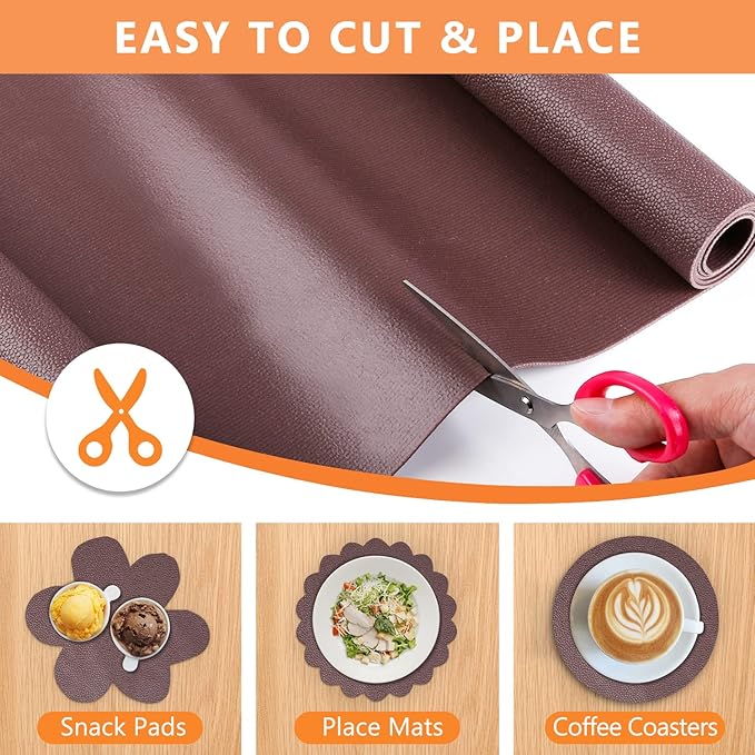WochiTV Shelf Liner for Cabinets, Drawer Non Adhesive Non Slip Foam Mat for Kitchen, Pantry, Bathroom, Cupboard, Garage, Closet, Shelves, Drawer, Tool Box, Brown 11.8 x 118 inches