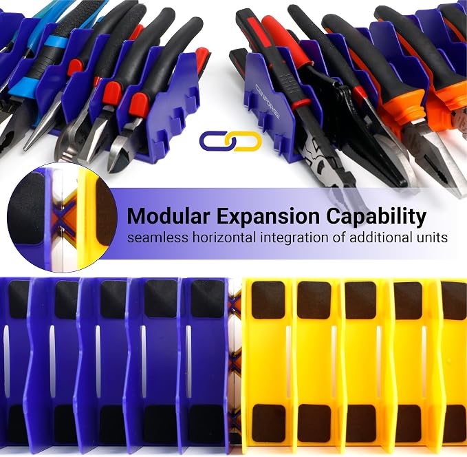 Cenfoge Plier Organizer, Plier Rack, Plier Holder and Cutter Organizer with Non-Slip Rubber Base, PlierOrganizer for Tool Box Drawer, 20 Slots, Tool Storage, Plier Rack (2 PC-Blue)