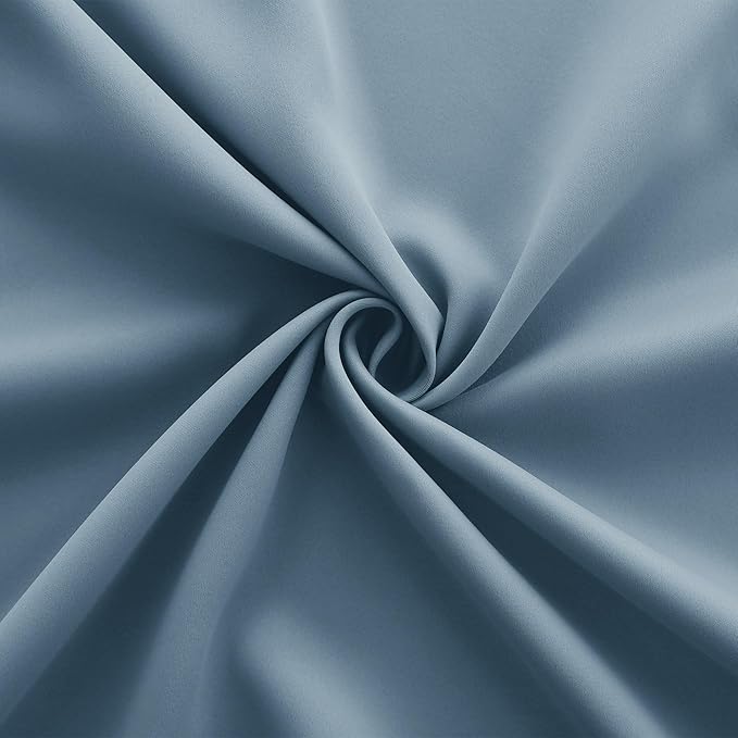 KOUFALL Blue Curtains for Bedroom Short Blackout Light Blocking Thermal Curtains for Summer Heat,30 Inch Length,Slate Blue