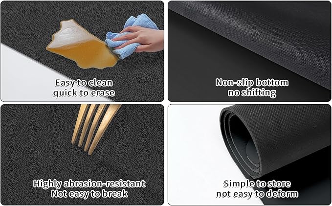Under Sink Mats-39" x 31" (Cut-to-Fit) Absorbent Shelf Liner for Kitchen&Bathroom Cabinets | Non-Slip, Quick-Dry Cabinet Liner for Under Sink, Vanity & Utility Storage (Light Grey,39''x31'')