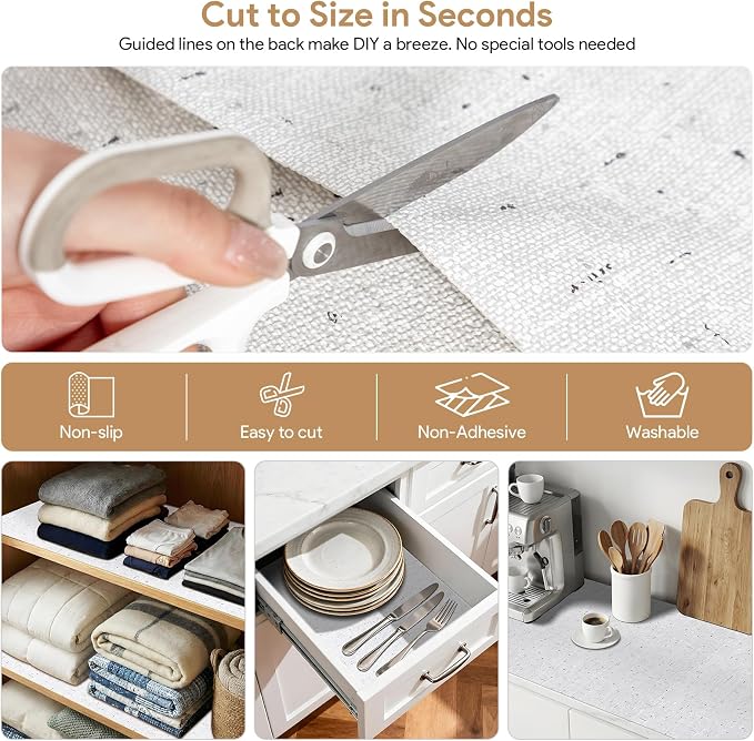 Shelf Liner 10Rolls*20'' X 72'' Drawer Liners Shelf Liners for Kitchen Cabinets Non Adhesive, Strong Grip Anti Slip Cabinet Liners for Shelves, Oil-Proof Waterproof Cupboard Liner