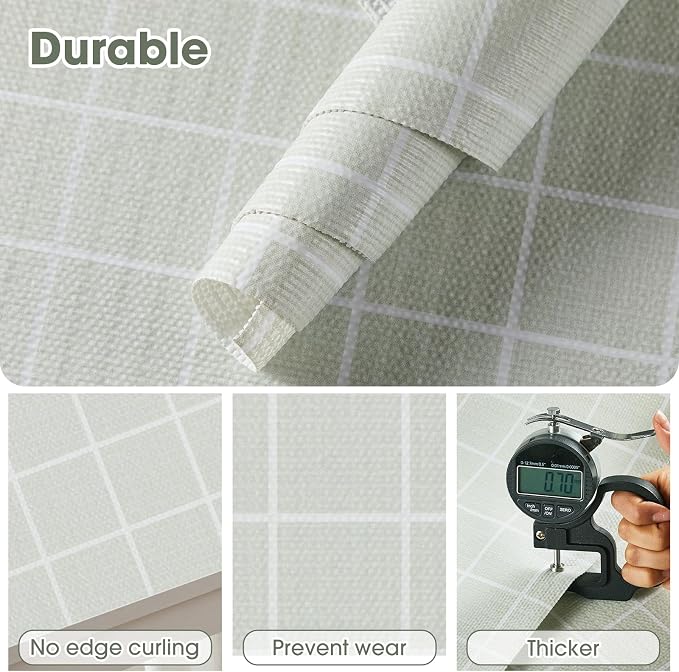 Drawer and Shelf Liner, Non-Slip Kitchen Cabinet Liners Non-Adhesive Thick Strong Grip Waterproof Washable Mats Protect Dresser Shelves Cupboard Bathroom Cabinets, Light Green, 12 in X 30 FT