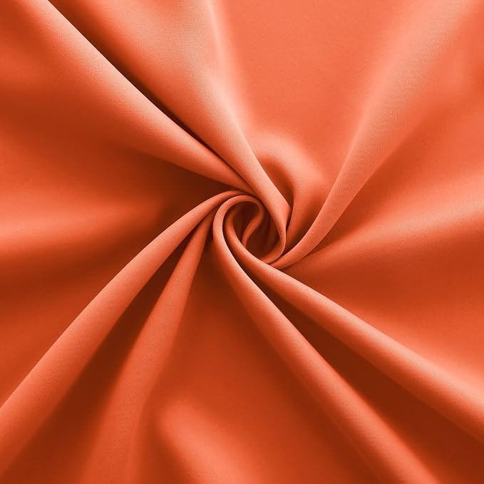 KOUFALL Orange Bathroom Curtains Window, Short Blackout Curtains for Small Window, Wide 34 x 36 Inch Length