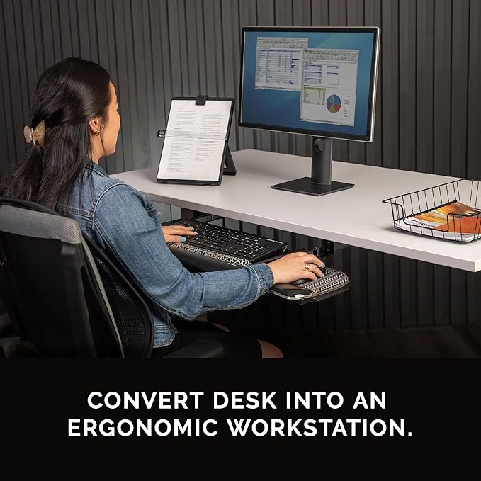 Fellowes Office Suites Underdesk Keyboard Drawer, Black/Silver (9140305)