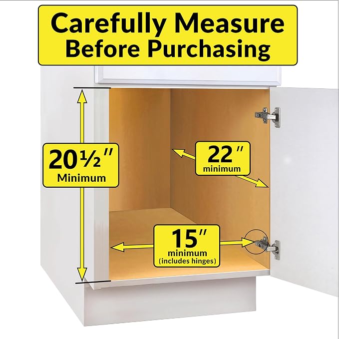 LYNK PROFESSIONAL® Double Pull Out Under Cabinet - Under Sink Slider - Slide Out Drawer - Sliding Pull Out for Kitchen Garbage Bin