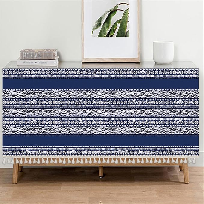 Kitchen Curtain Under The Sink Privacy Dust Proof Cabinet Curtains Short Curtains for Kitchen Waredore Laundry Room Navy Blue, 35.4" W x 23.6" L (Pack of 1)