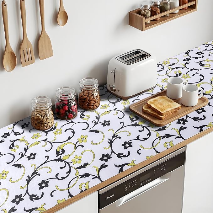 Shelf Liners Non Adhesive 10Rolls*12'' X 120'' Drawer Liner for Kitchen Cabinets, Waterproof Shelf Liners Durable Anti-Slip for Kitchen Cabinets Cupboard Liner