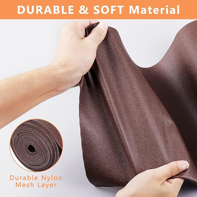 WochiTV Shelf Liner for Cabinets, Drawer Non Adhesive Non Slip Foam Mat for Kitchen, Pantry, Bathroom, Cupboard, Garage, Closet, Shelves, Drawer, Tool Box, Brown 17.5 x 354 inches
